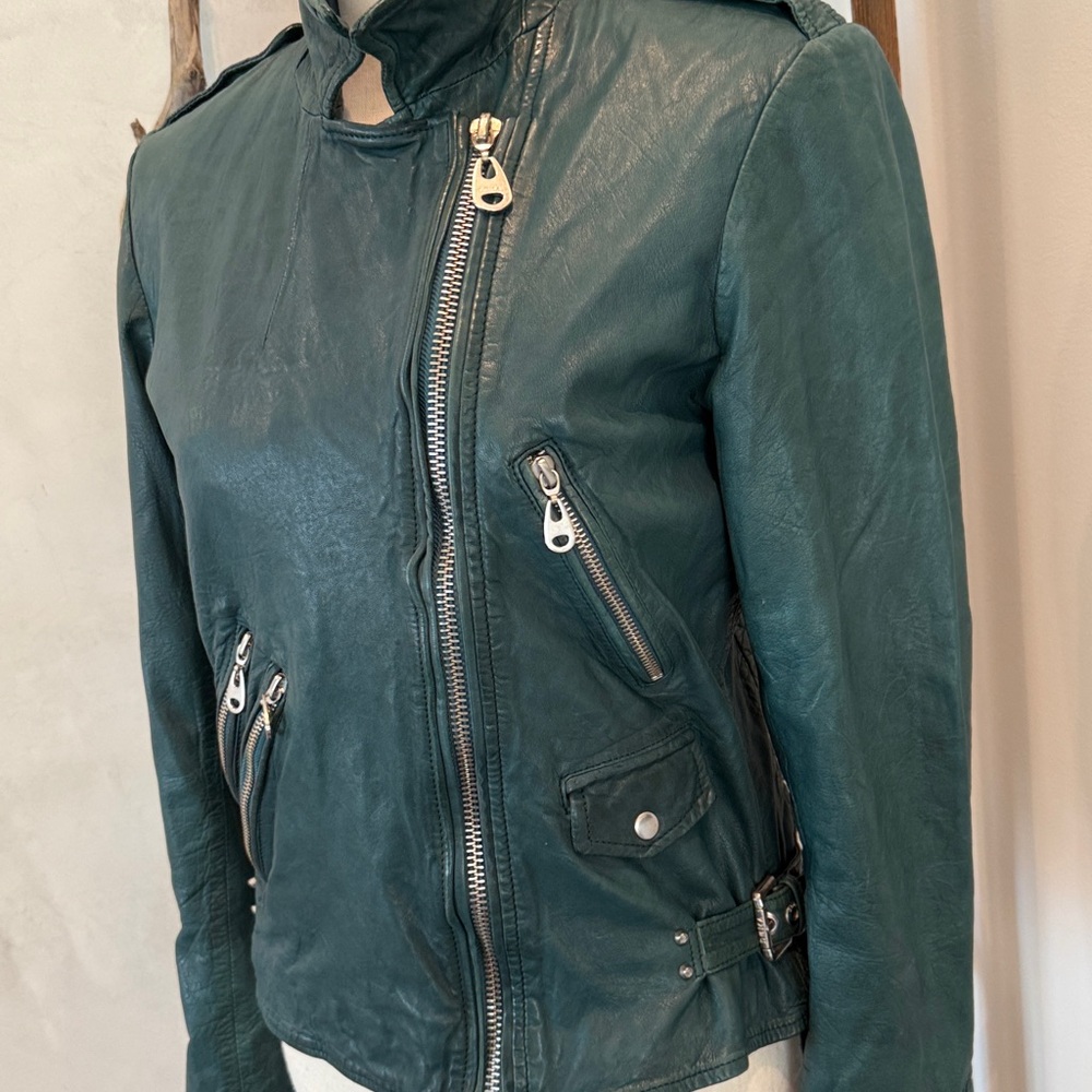Doma Teal Leather Jacket - Picture 4 of 6